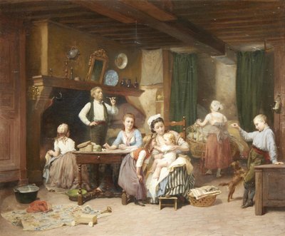 Family Time by Charles Auguste Romain Lobbedez